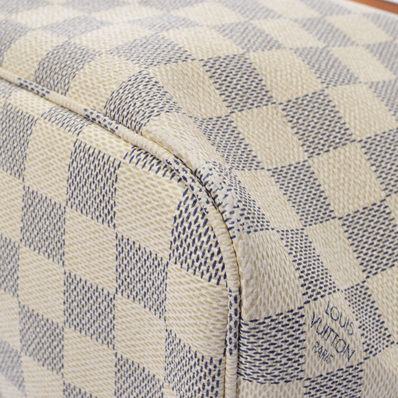 LOUIS VUITTON Damier Azur White Neverfull Canvas Handbag - Picture 7 of 9